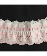 Lace Eyelet Lace Valentines Rooster IN Cotton Ruched 6cm Anglais Scalloped - $98.38 MXN