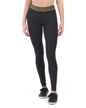 Pheel Grecian Gold Metallic Waistband HighWaist Leggings NWT Carbon38 Bandier M - $55.00