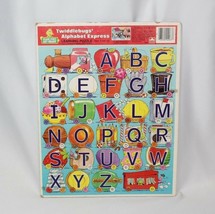 Vintage '86 Sesame Street Twiddle Bugs Alphabet Express Frame Tray Puzzle Golden - $12.61