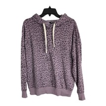 Buffalo David Bitton Womens Shirt Adult Size Medium Purple Cheetah Hoodie - £16.09 GBP