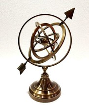 Globo mondiale in ottone antico sfera armillare sfera mondiale marrone b... - £80.50 GBP