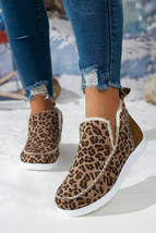 Brown Leopard Print Fleece Lined Winter Snow Boots - $486.90 MXN