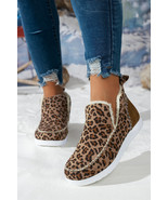 Brown Leopard Print Fleece Lined Winter Snow Boots - $488.54 MXN
