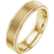 Authenticity Guarantee 
14K Yellow Gold 6.25 MM Knurl Pattern Wedding Band - £795.62 GBP+