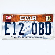 2018 United States Utah Greatest Snow On Earth Passenger License Plate E12 0BD - £14.78 GBP