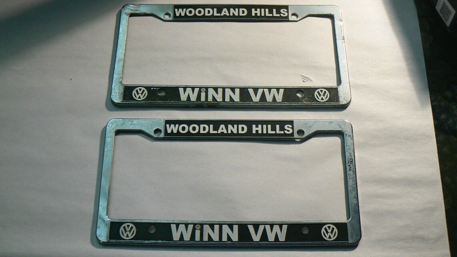 Pair of 2 Woodland Hills VW Volkswage Dealership License Plate Frame Pla... - $26.84