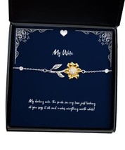Gag Wife Sunflower Bracelet, My Darling Wife, The Smile on My face just Looking  - £39.12 GBP