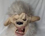 Vintage Halloween Mask, White Werewolf. Bigfoot, Snowman, W/ Ears &amp; Horn... - $48.50