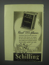 1939 Schilling Chili Powder Ad - Real Chili Flavor - $18.49
