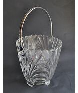 Cambridge Caprice Clear Glass Ice Bucket Hammered Handle VTG Elegant Optic - €16,05 EUR