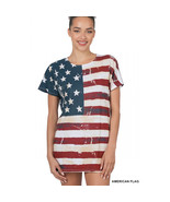  American Flag T Shirt   Stars &amp; Stripes Short Sleeves Round Neck Patrio... - $368.91 MXN