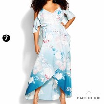 NWT City Chic Tsubaki Maxi Floral Print Dress - blue Size 16 - £97.51 GBP