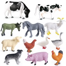 12Pcs Mini Farm Animal Figurines, Realistic Farm Animal Figures Toys, Plastic Fa - £15.74 GBP