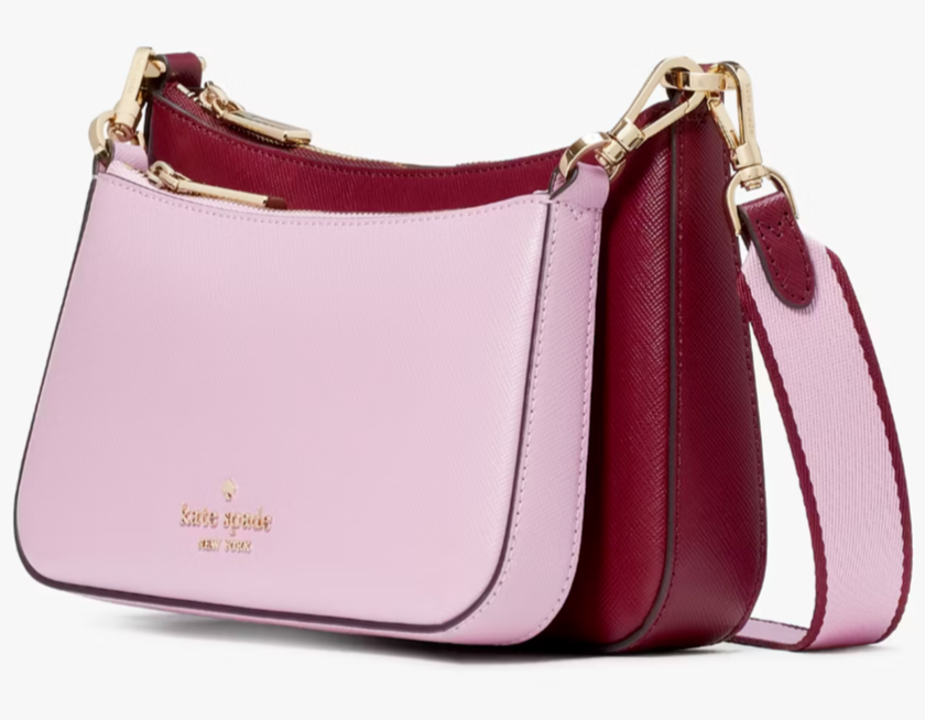 Kate Spade Duet Purple & Pink Leather Crossbody Bag KH759 Purse NWT $349 MSRP FS