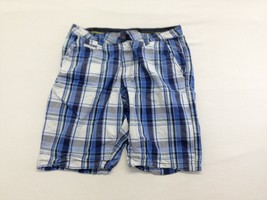 Suko Plaid Shorts Women&#39;s Size 32 Blue Flat Front Cotton Beach Shorts - $152.48 MXN
