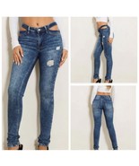 Women Distressed Stretch blue Jeans Size 13(w30) (New &amp; Sealed) - $34.65