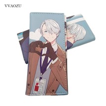 Anime Yuri On Ice COS Wallet Long Style Victor Nikiforov PU Leather Purse with M - £13.44 GBP