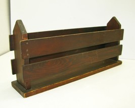 Antique Wooden Fence Box 11&quot; Tall Handmade Primitive Vintage Garden Herb Tools - £21.63 GBP