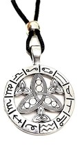 Triquetra Trinity Knot Talisman Zodiac Pendant Celtic on Beaded Adjustable Cord - £9.91 GBP