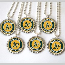Oakland A&#39;s  baseball Bottle Cap Necklaces Birthday favors lot of 20 nec... - $21.77