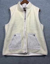 T by Talbots Vest Womens XL Ivory Sherpa Zip Pockets Casual Cozy Fall - $276.14 MXN