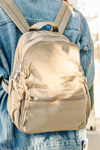Fame Adjustable Strap Nylon Backpack Bag with Side Pockets - $42.00
