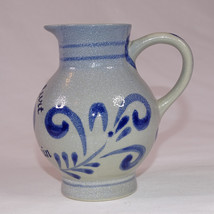 Vintage Salt Glazed Pitcher Frankfurt Am Main Rare Blue And Gray Color S... - £6.61 GBP