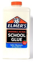 1 Bottle Elmer&#39;s 32 Oz Washable No Run School Glue Safe Non Toxic Ideal ... - $19.99