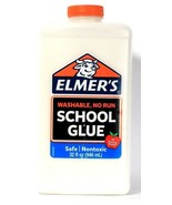 1 Bottle Elmer&#39;s 32 Oz Washable No Run School Glue Safe Non Toxic Ideal ... - £15.89 GBP