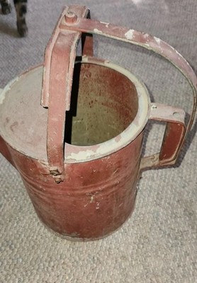 #10 Antique Metal Watering Can Garden Flowers Copper Brass Tip Distressed Red Item image 4