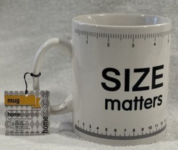 Size Matters Ruler Funny Coffee Mug Cup White Home Essentials 32 Ounces ... - £33.91 GBP