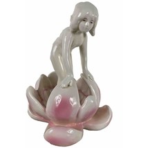 Vintage Lady Porcelain Flower Frog Tulip Bowl Art Deco for Floral Arranging - $88.83