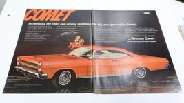 1965 Ford Mercury Comet Cyclone Hardtop GT Hood Two Page Print Ad 10.5" x 13.5" - £5.66 GBP