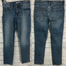 Womens GAP Girlfriend Stretch Jeans Blue 25x26 Distressed - $14.58