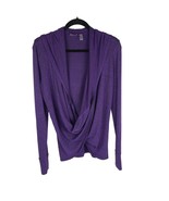 Zella Faux-Wrap Lightweight Hooded Knit Active Top Purple Sz. M - $369.07 MXN