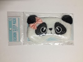 Panda Bear Fashion Sleep Mask Eye Covering Fuzzy Glittery Super Cute - £4.98 GBP