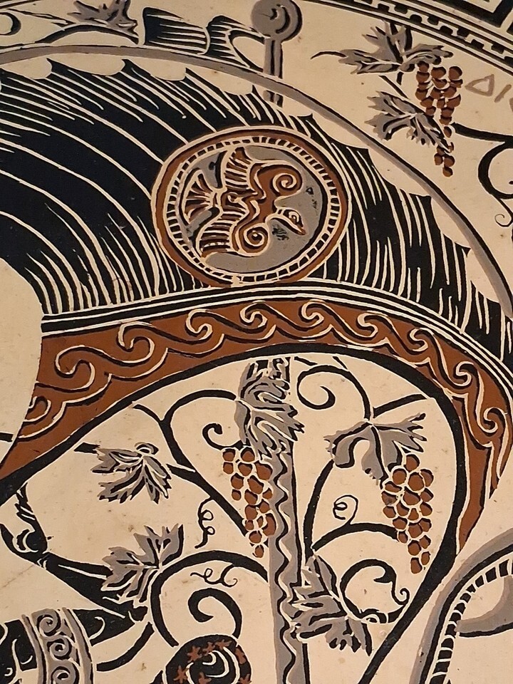 Large Terracotta Clay Plate Vintage  Dionysos  Odessey Item image 4
