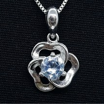 .60ctw  Natural Swiss Topaz Round Cut 925 Sterling Silver Pendant - £51.71 GBP