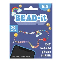 DIY Rainbow Bead It Phone Charm or Bracelet Kit Kids Craft Gift - £7.95 GBP