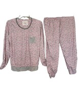 Cuddl Duds Womens Pajama Set Pink Small Long Sleeve Pullover Top Elastic... - $18.81