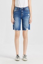 BAYEAS Full Size Super High Rise Denim Bermuda Shorts - £40.57 GBP