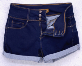 Wax Jean Women Shorts Size M Butt I Love You Denim Blue Cuffed 3 Button ... - $15.83