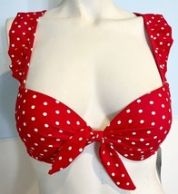 California Waves Red w White Polka Dot Underwire Padded Bathing Suit Top... - £11.34 GBP