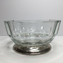 Silver Base Clear Glass Candy Dish Trinket Tray Keys Change Pedestal 8.75&quot; - £39.95 GBP