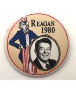 Vintage 1980 Ronald Reagan Presidential Campaign Button Pin 3&quot; Republican - £9.44 GBP