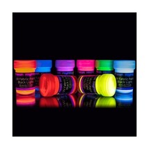 neon nights Ultraviolet | UV | Black Light | Fluorescent Glow Fabric Paint - Set - £55.97 GBP