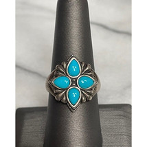 C.POLLACK/RELIOS 925 Sterling Silver And Turquoise Ring Size 8 Sky - £44.81 GBP