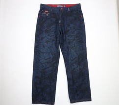 Vintage LRG Mens 38x34 Distressed Abstract Baggy Loose Wide Leg Denim Jeans - £70.35 GBP