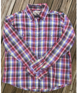 Wrangler Wrancher Metallic Plaid Pearl Snap Up Long Sleeve Western Shirt... - $17.09