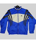 Adidas Jacket Adult M Windbreaker Blue White Zip Striped 90&#39;s Colorblock... - €52,99 EUR